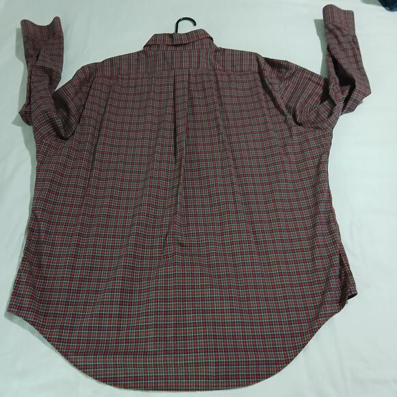 Lauren Ralph Lauren CLASSIC FIT Red Plaid Long-Sleeve Button-Down Shirt 18 34/35 - Picture 8 of 12